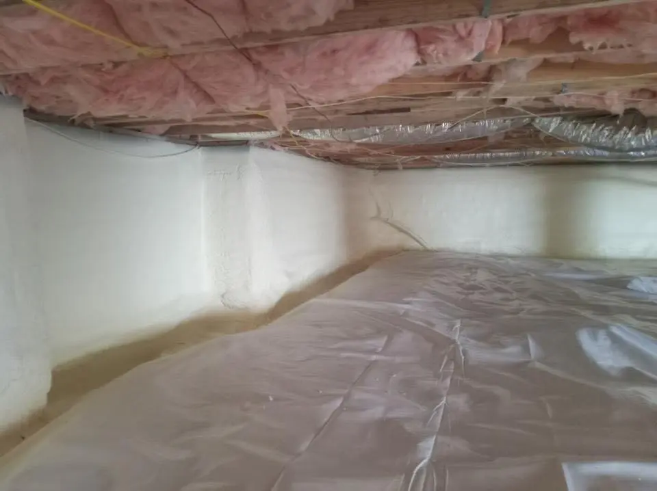 Crawl space encapsulation with closed-cell spray foam for Commercial Roof Restoration in Oak Brook